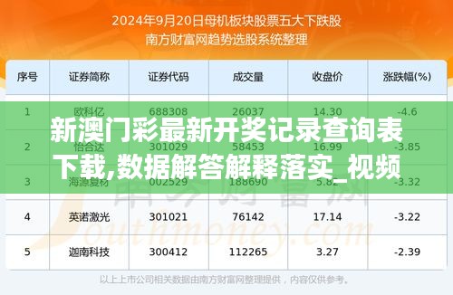 新澳开奖结果记录查询表，便捷查询，轻松掌握彩票动态